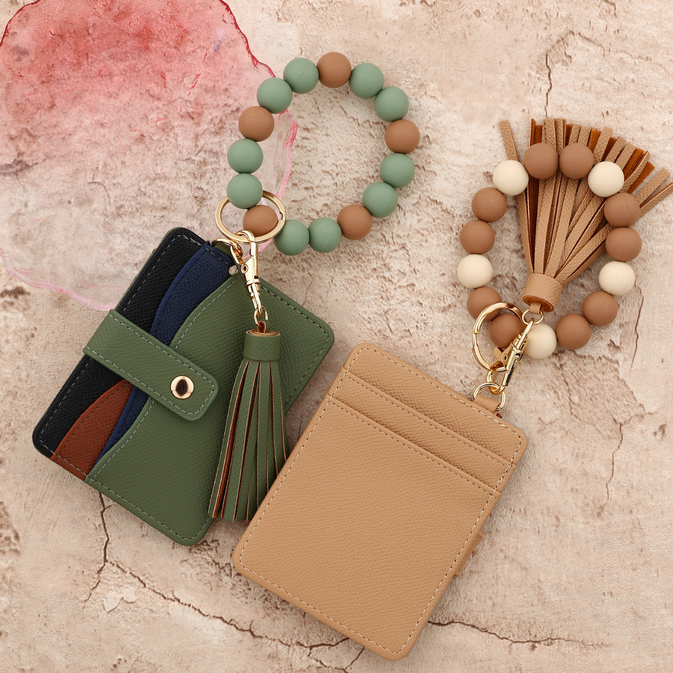 Wholesale Silicone Beads Bracelet Wristlet Keychain