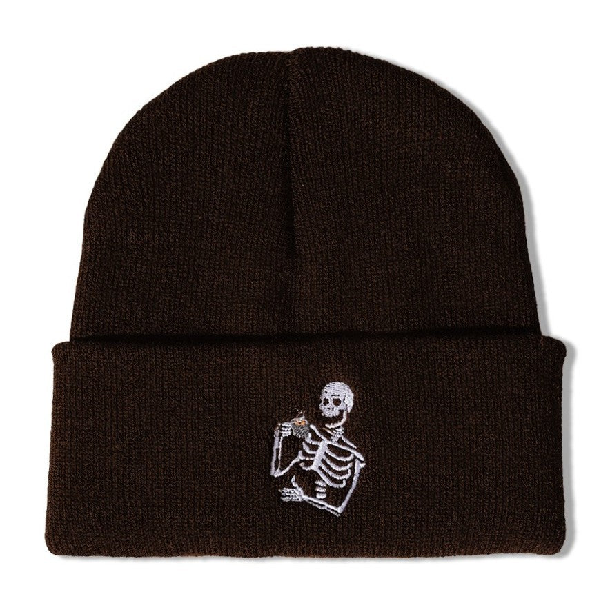 Wholesale  horror skull series embroidered knitted hat