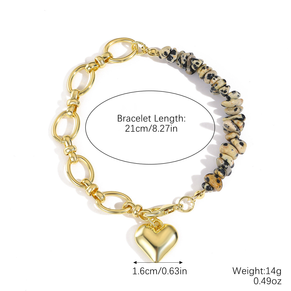 Wholesale  Geometric Irregular Fashion Versatile High-End Natural Colorful Gravel Bracelet Ready-Made Bracelet