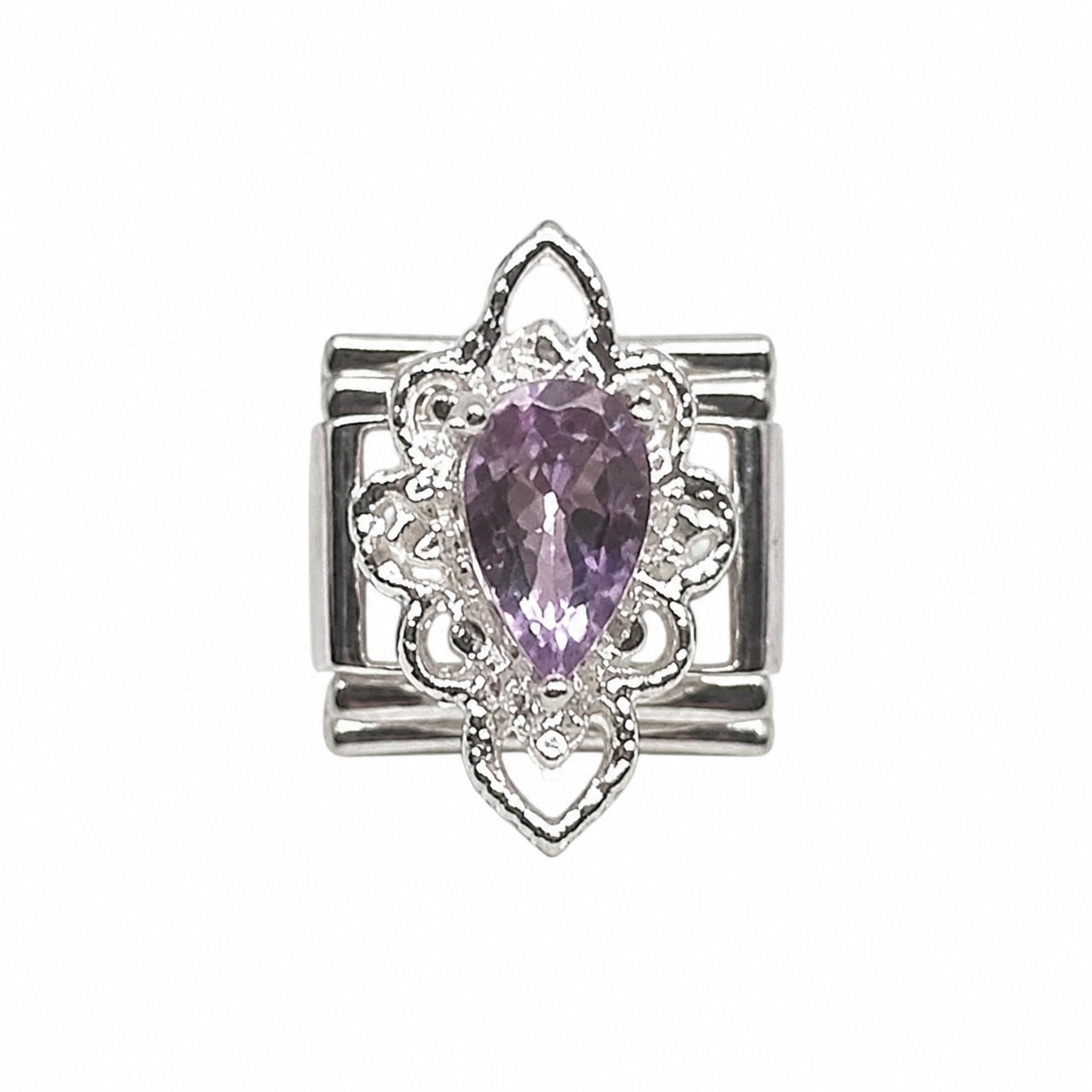 Wholesale Chic Stainless Steel Fashion Bracelet with Purple Crystal Butterfly Star Moon Design Boutique Resale