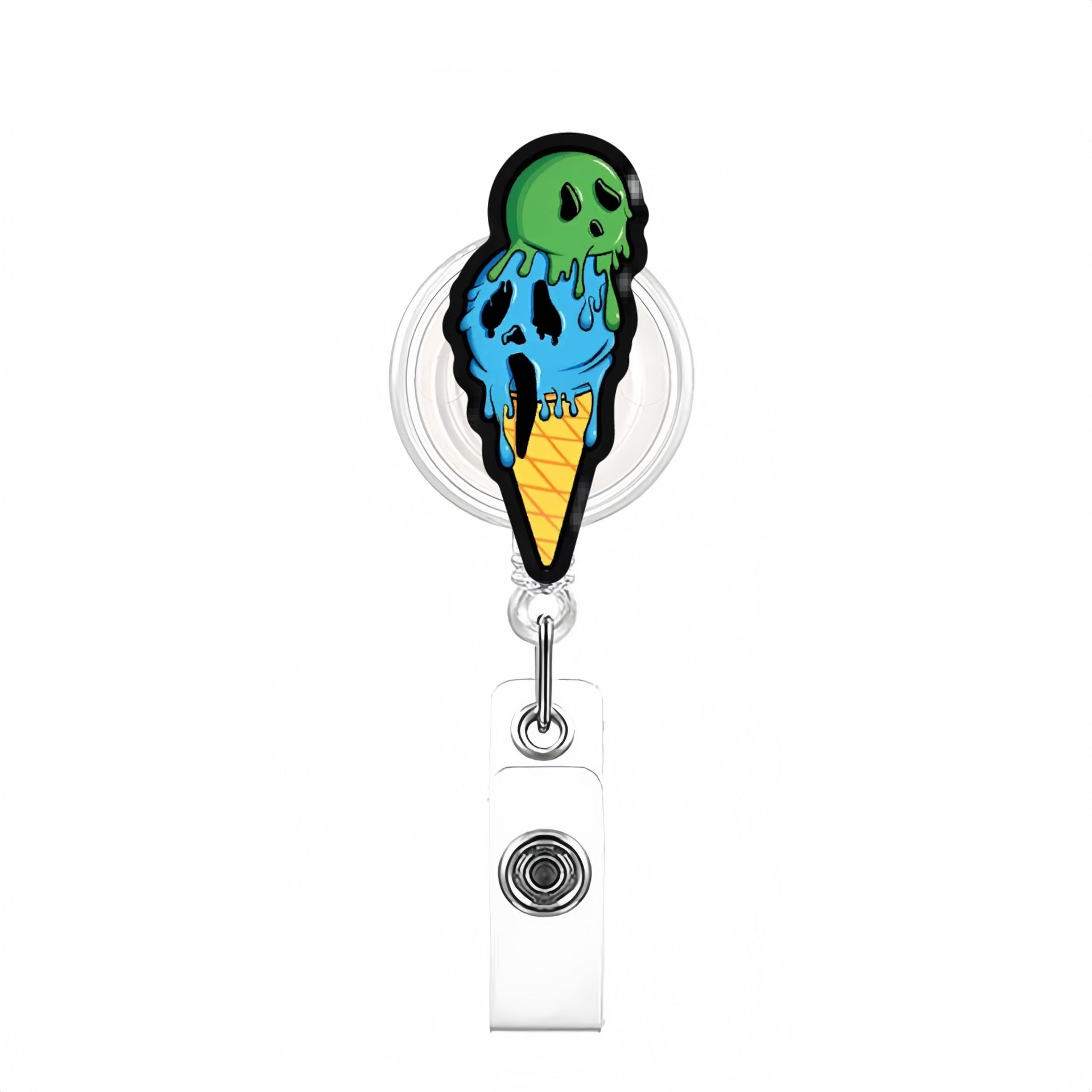 Wholesale Halloween Acrylic Retractable Clip Badge Keychain