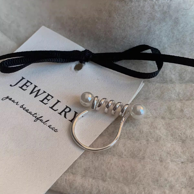 Wholesale 925 silver spring pearl ring