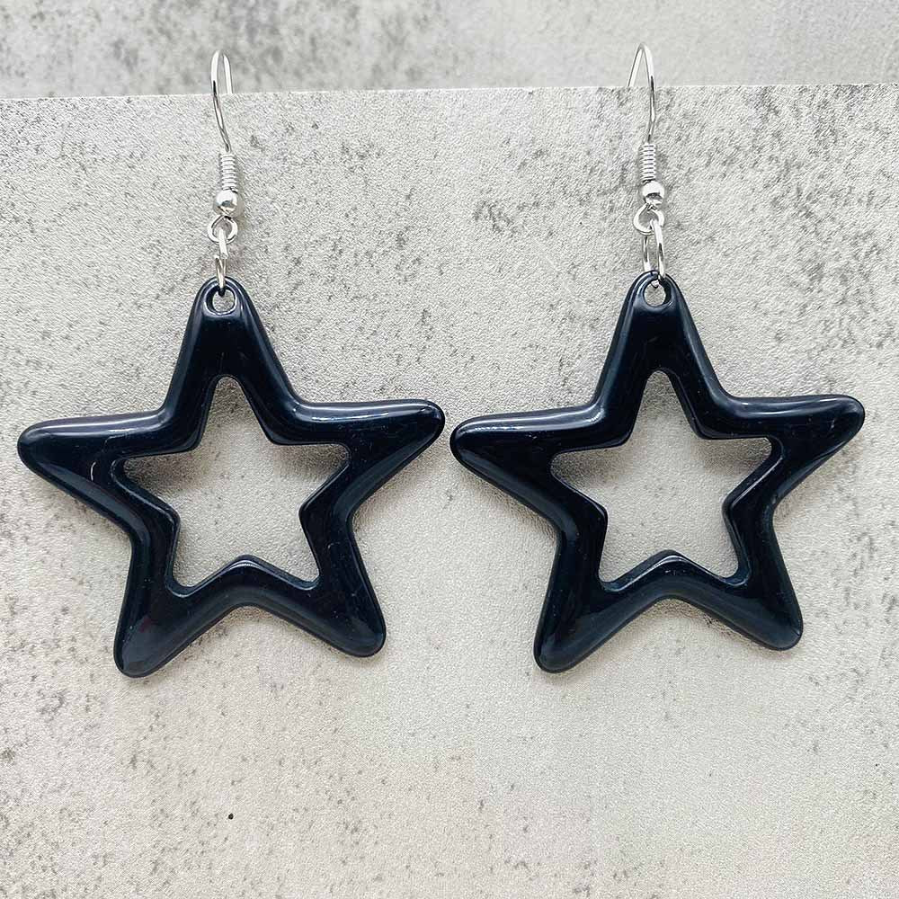 Wholesale Bright Hollow Colorful Five-pointed Star Acrylic Earrings ACC-ES-ChenY075