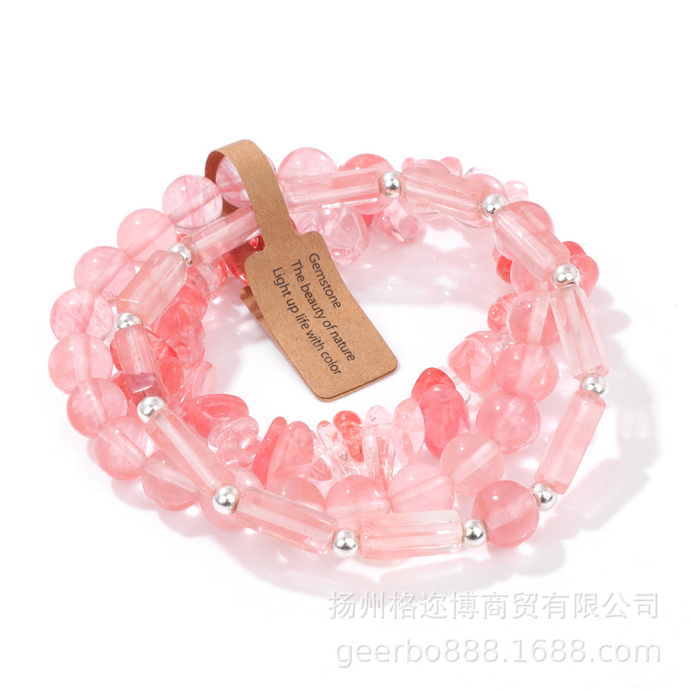 Wholesale Vintage Multi-layer Natural Stone Crystal Bracelets ACC-BT-GEB012