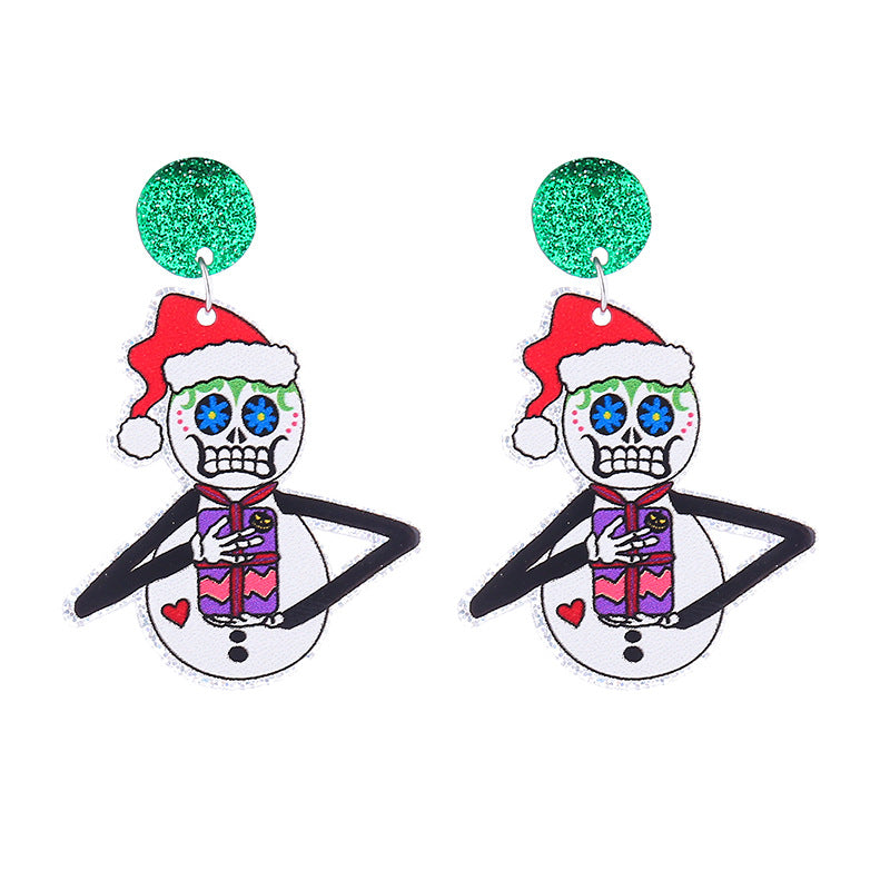 Wholesale Christmas Acrylic Cute Elk Snowman Series Earrings ACC-ES-CT031