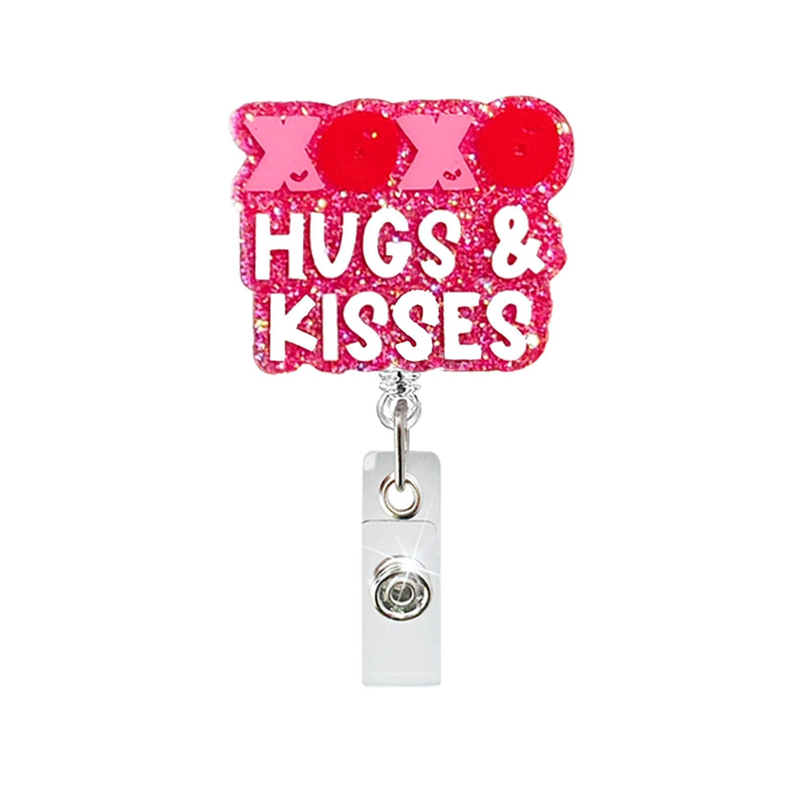 Wholesale Valentine' s Day  love letter heart-shaped acrylic Badge Reels
