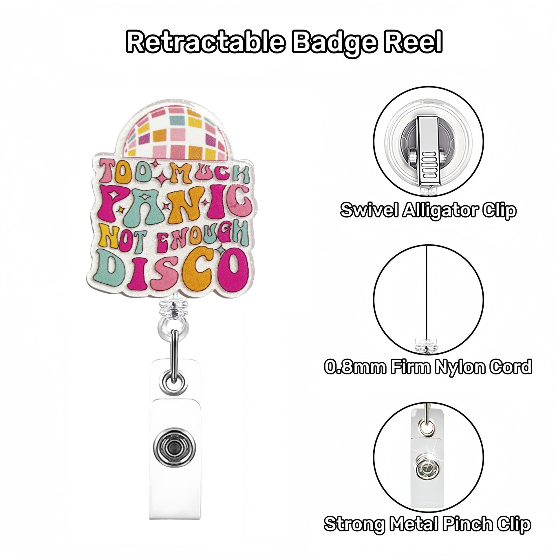 Wholesale Acrylic Workplace Employee Badge Reels Keychains