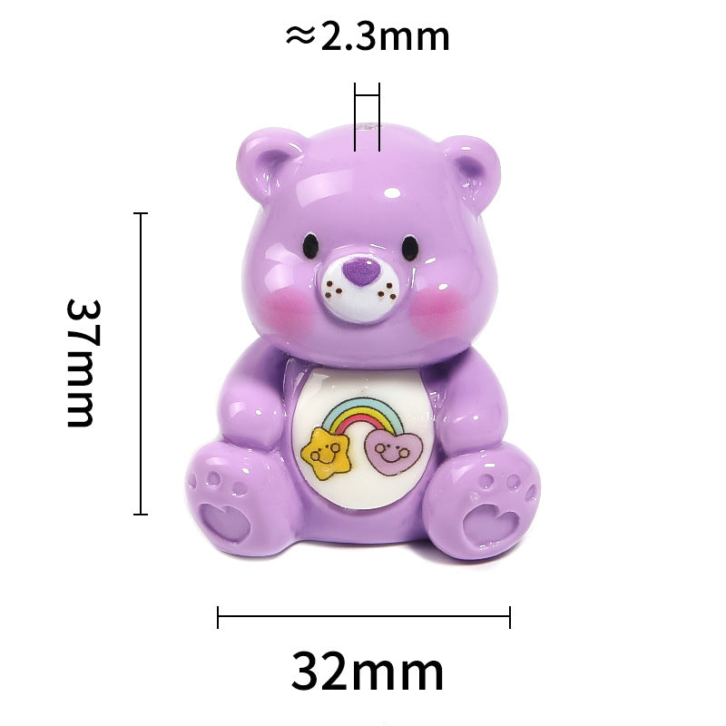 Wholesale Random 10pcs Cartoon Bear Resin Beads DIY Beaded Accessories ACC-BDS-BLG046