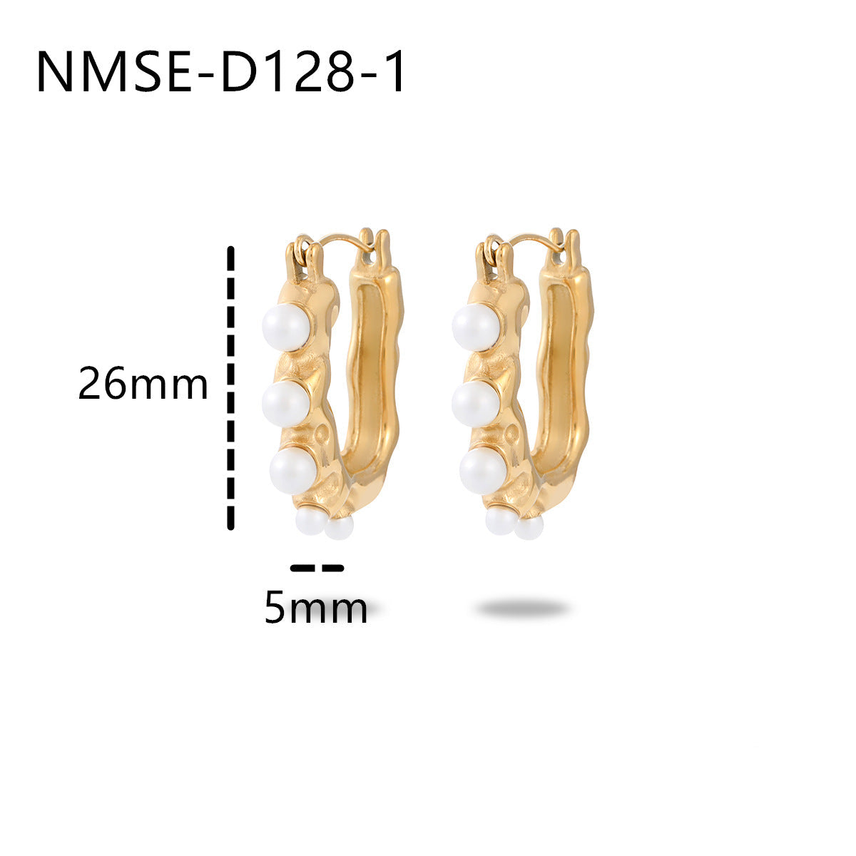 Wholesale  Light Luxury Gold Pearl Stainless Steel Earrings