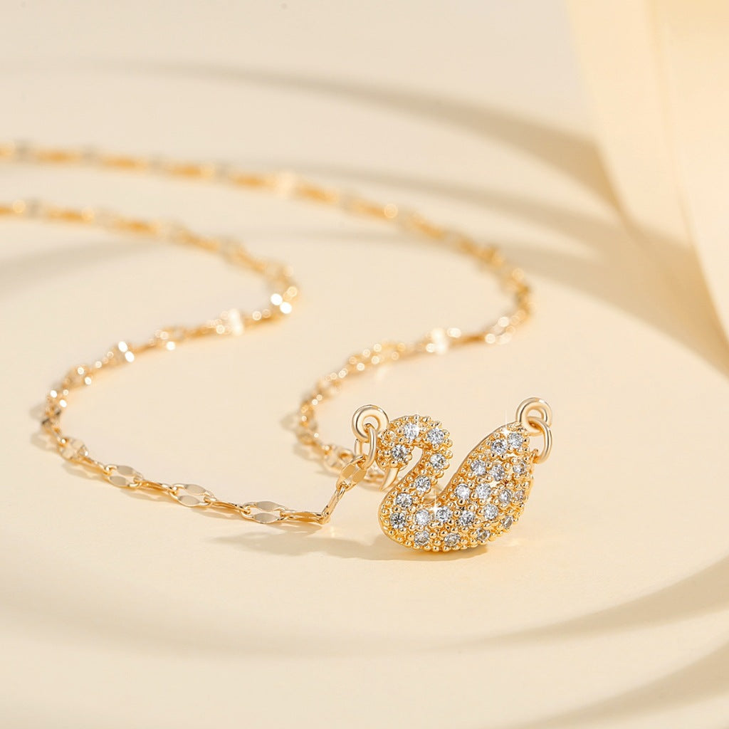 Wholesale Zircon Swan Pendant Necklaces ACC-NE-HengXuan003