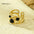 Wholesale natural stone ring plated 18k gold stainless steel  open ring
