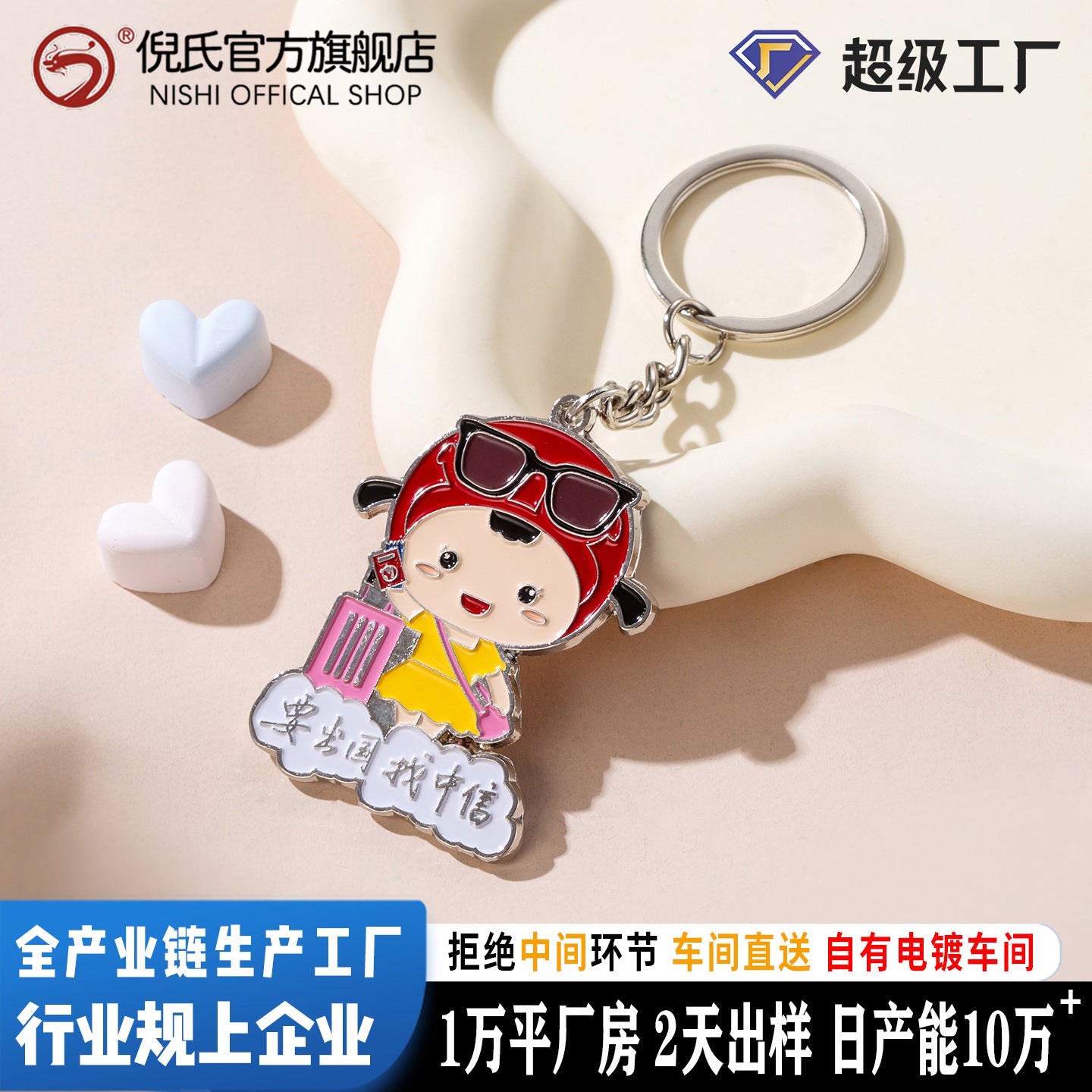 Wholesale Heart Shape Cartoon Alloy Keychain Pendant Boutique Resale