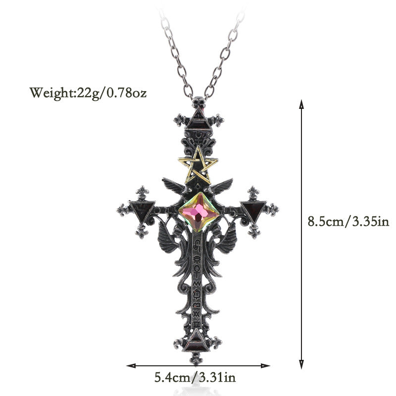 Wholesale Creative Star Flower Pattern Cross Drill Necklace