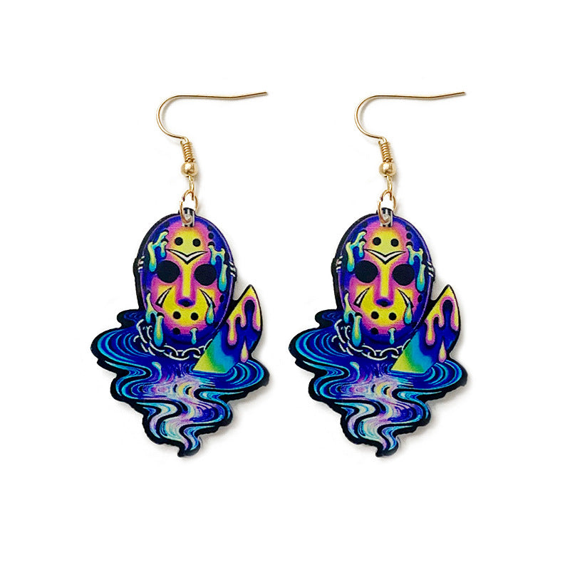 Wholesale  Acrylic Earrings Dark Demon Tie Dye Jewelry Accessory for Party Boutique Resale