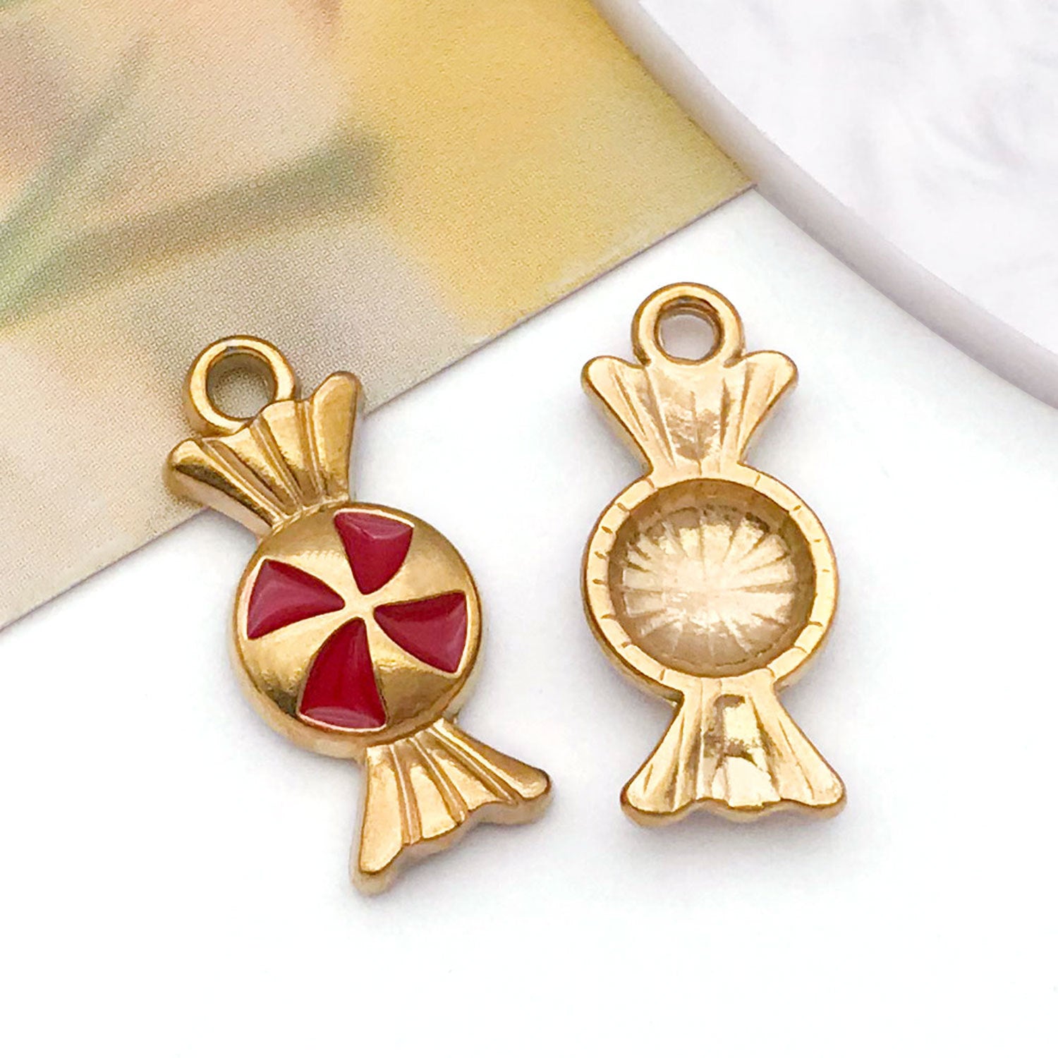 Wholesale Stainless steel enamel butterfly knot candy Western cowboy horse head  Charms