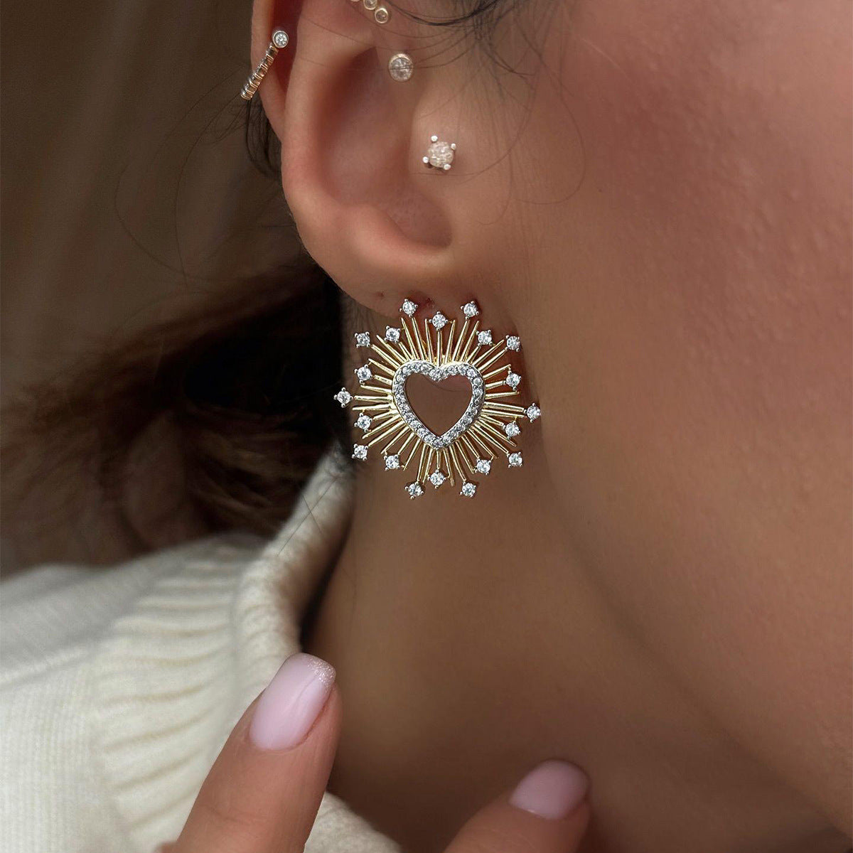 Wholesale Sun Eye Star Heart Earrings