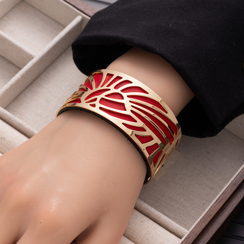 Wholesale Double-sided replaceable colorful PU leather bracelet