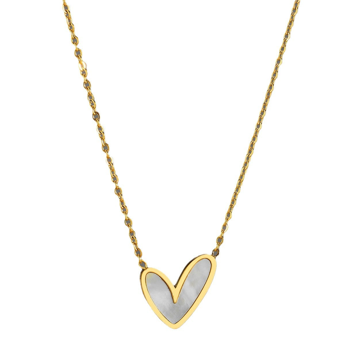 Wholesale titanium steel heart colorfast necklace