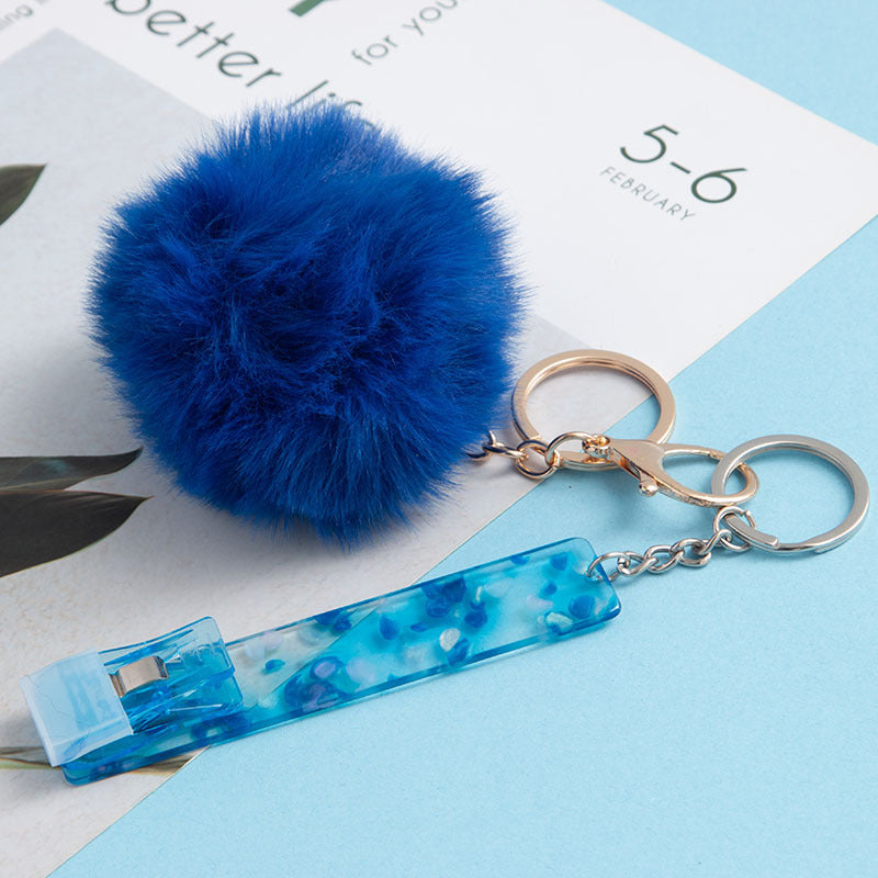 Wholesale ATM Contactless Card Reader Long Nail Card Reader Fur Ball Keychain ACC-KC-JinHao002
