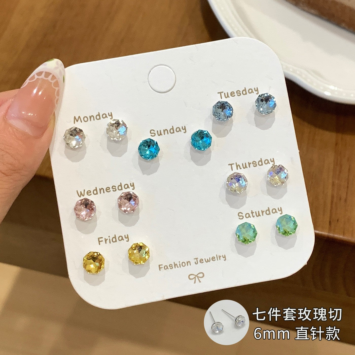 Wholesale Autumn Colorful Butterfly Flower Pearl Earring Set Silver Needle Small Sweet Earrings