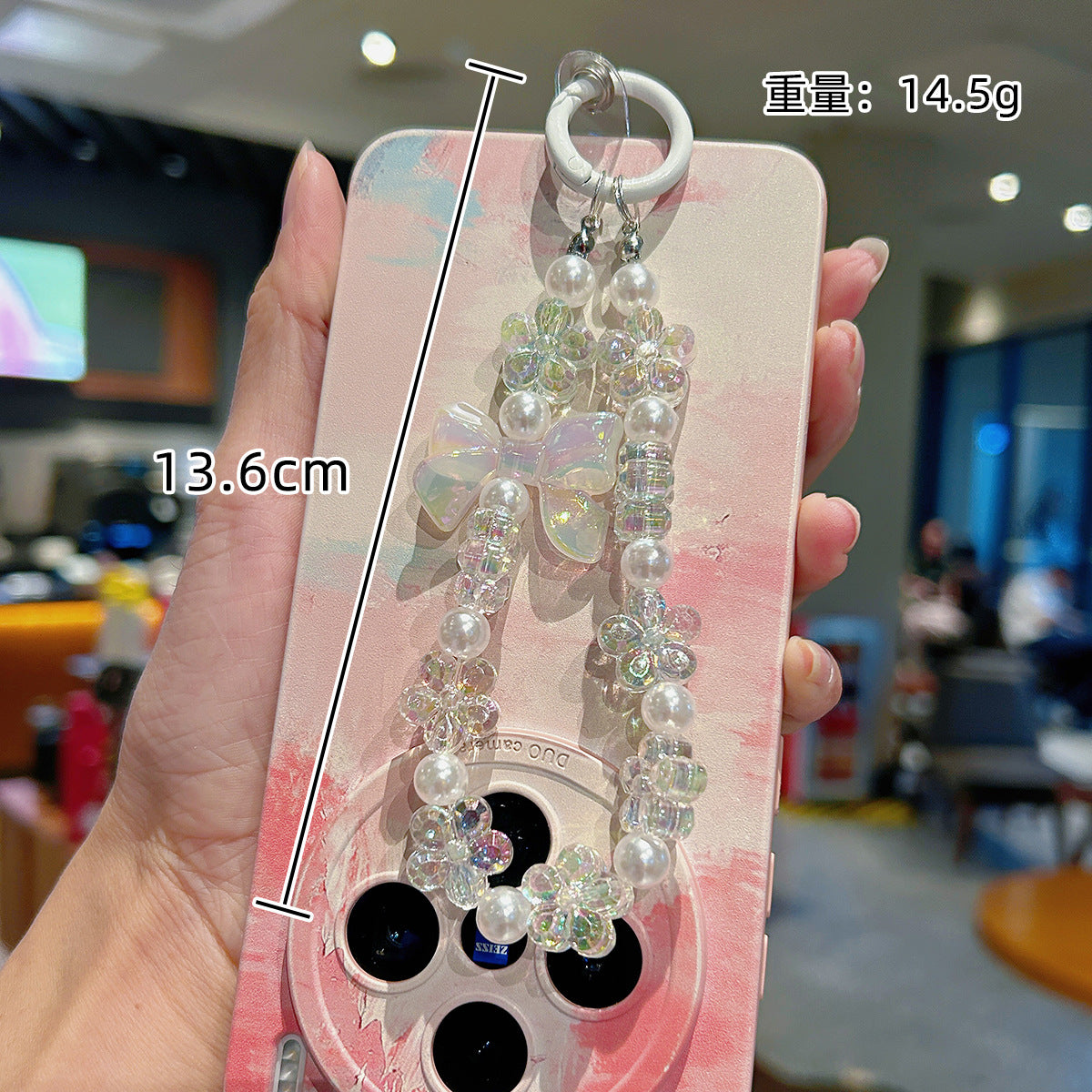 Wholesale  Luxury Beaded  Bow Phone Charm