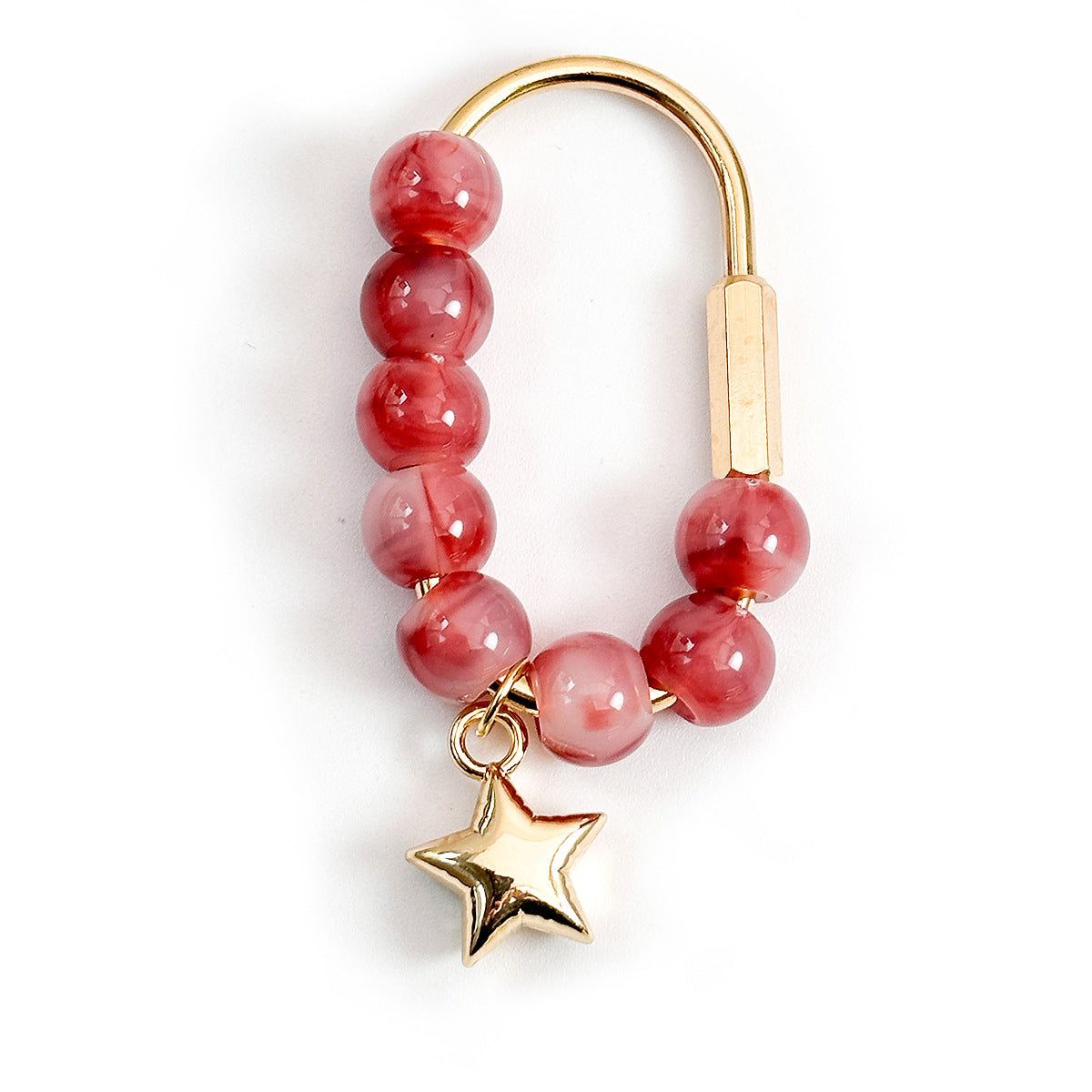 Wholesale Acrylic Bead Keychain With Star And Heart Charms Decorative Accessory For Bags And Car Keys