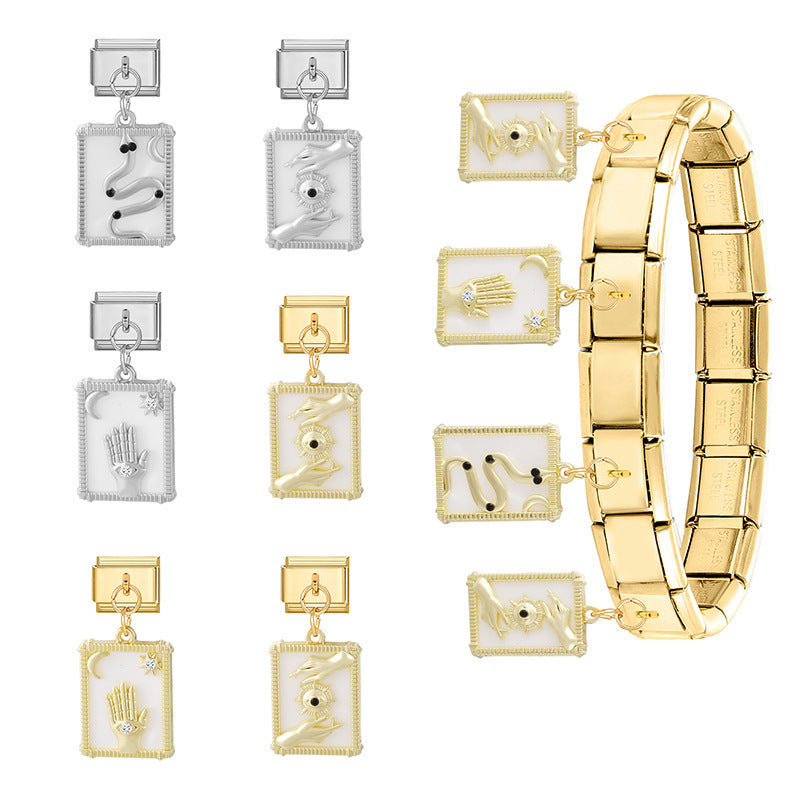 Wholesale Italian Charm Bracelet 9mm DIY Splicing Cute Creative Stainless Steel Composable Bracelet