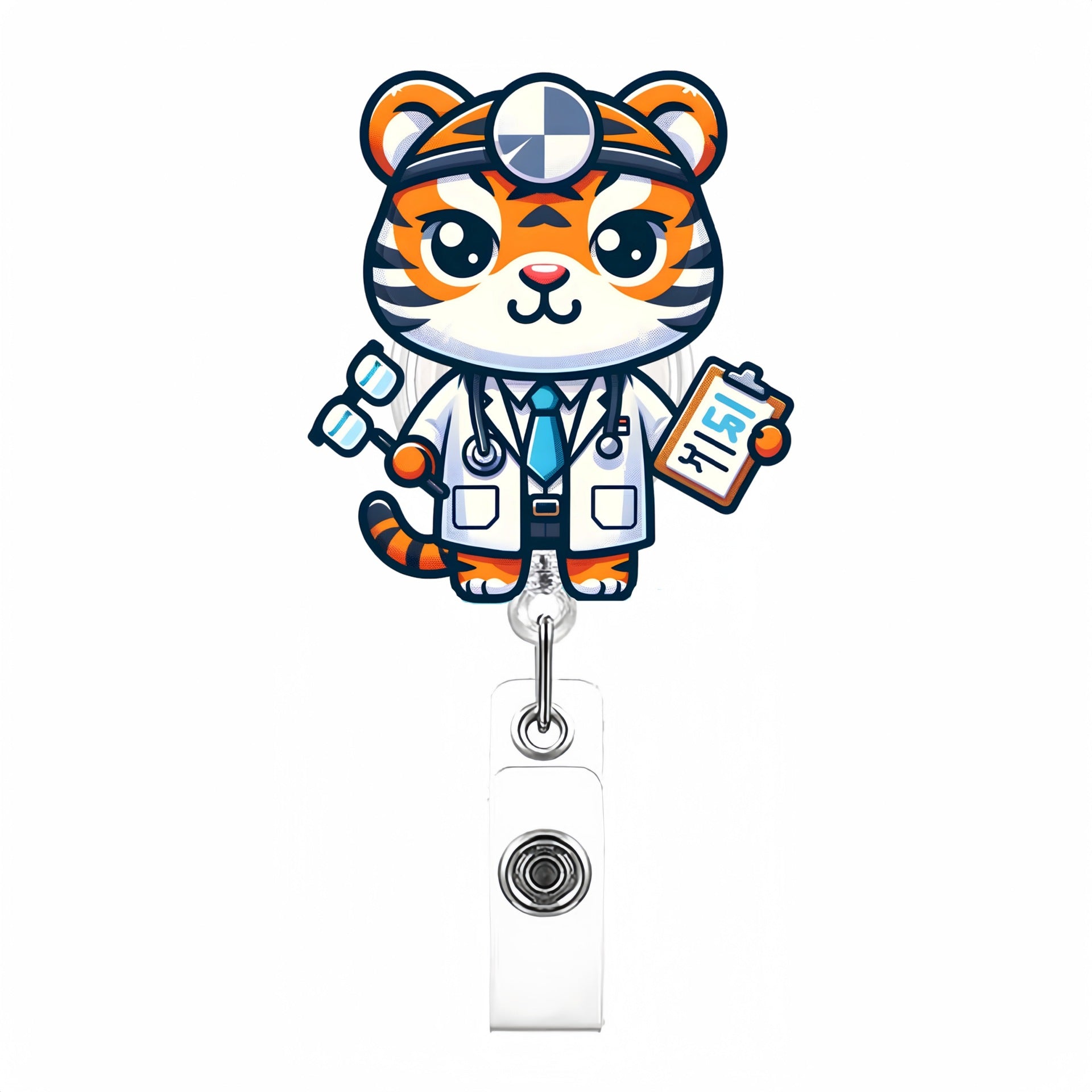 Wholesale Cute Cartoon Acrylic Retractable Clip Badge Keychain