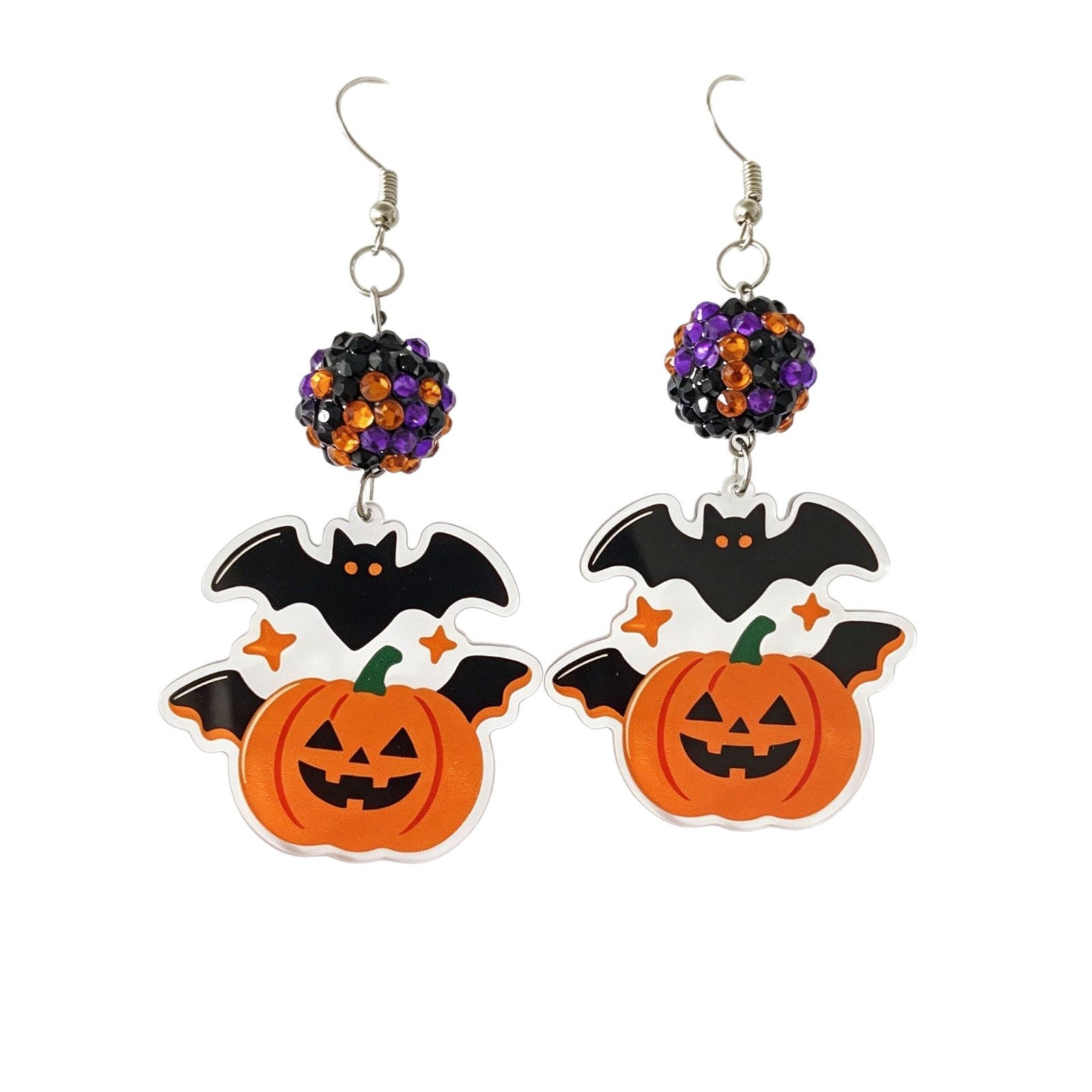 Wholesale Fashion  Acrylic Earrings Purple Ghost Cartoon Design Jewelry Accessory