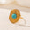 Wholesale Stainless Steel 18K Gold Open Turquoise Ring