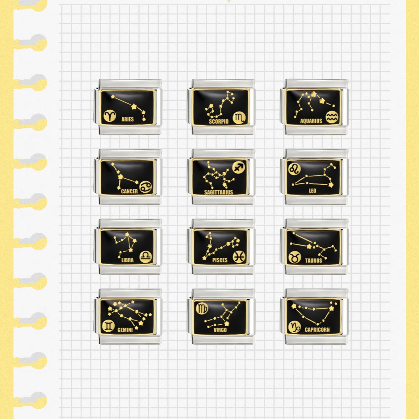 Wholesale 9mm Italian Charm Starter Bracelets DIY square Single Section Creative Stainless Steel Composable Bracelet