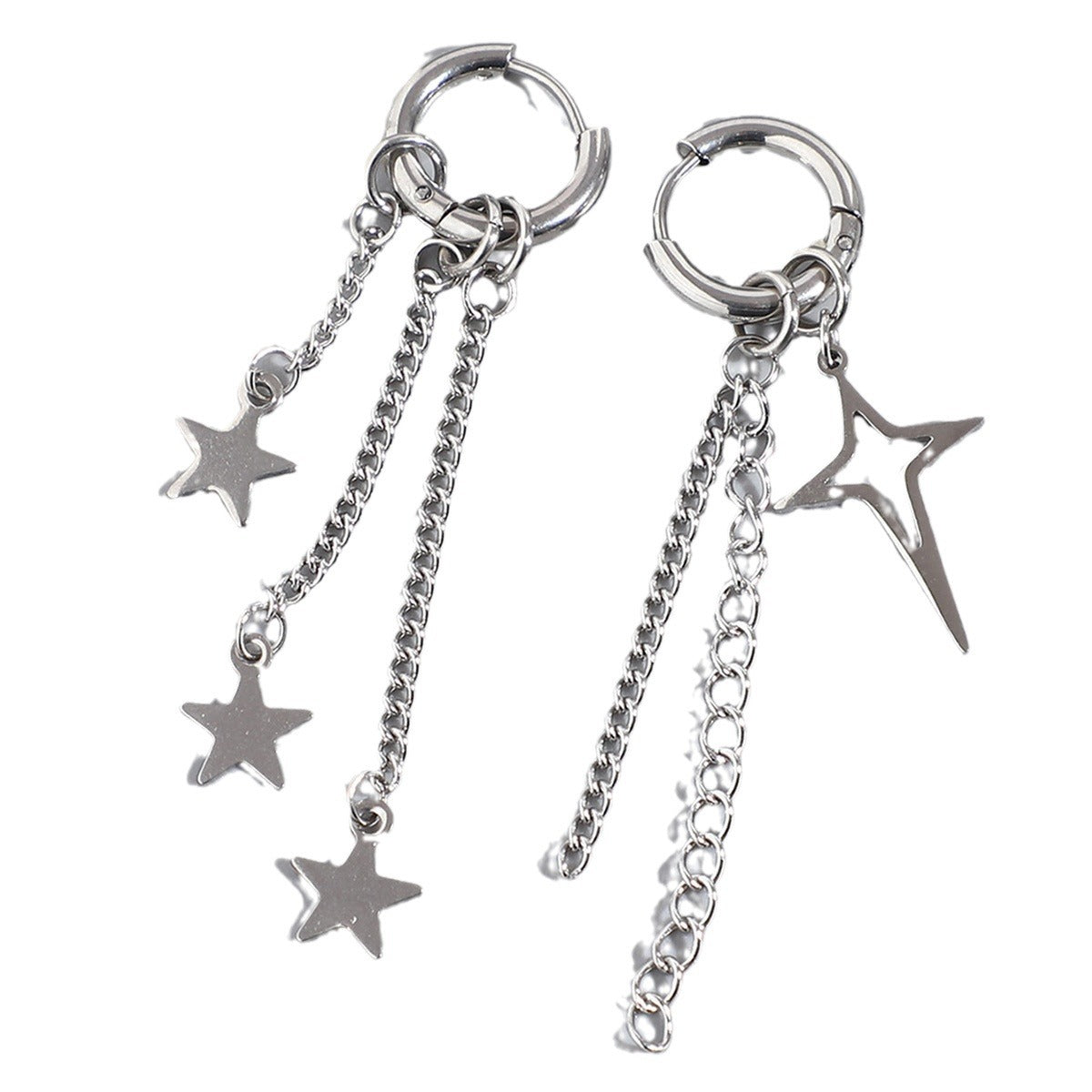 Wholesale Vintage Metal Tassel Star Cross Earrings