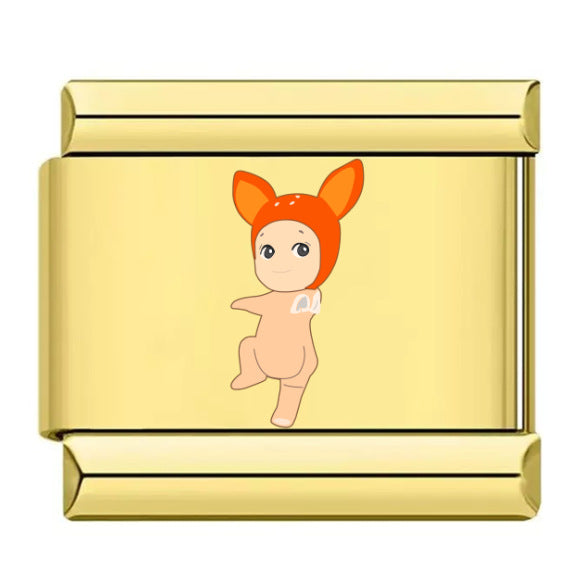 Wholesale 10pcs Italian Charm Bracelet 9mm DIY Splicing Cartoon Cute Stainless Steel Composable Bracelet