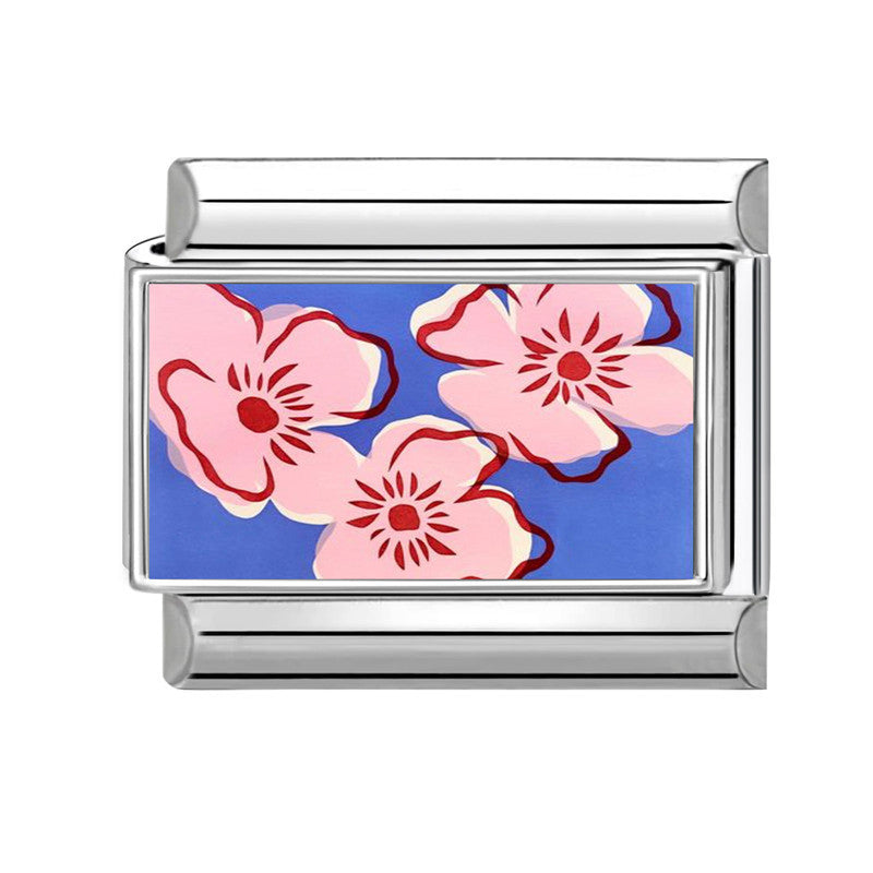 Wholesale 9mm Italian Charm Starter Bracelets Blue series DIY square Single Section Creative Stainless Steel Composable Bracelet