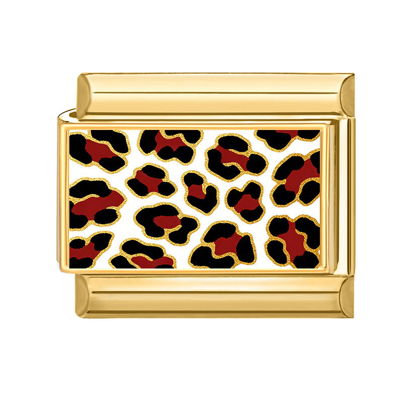 Wholesale Leopard Pattern DIY Modular Bracelet Accessories Alloy Plated Fashion Accessory for Boutique Resale
