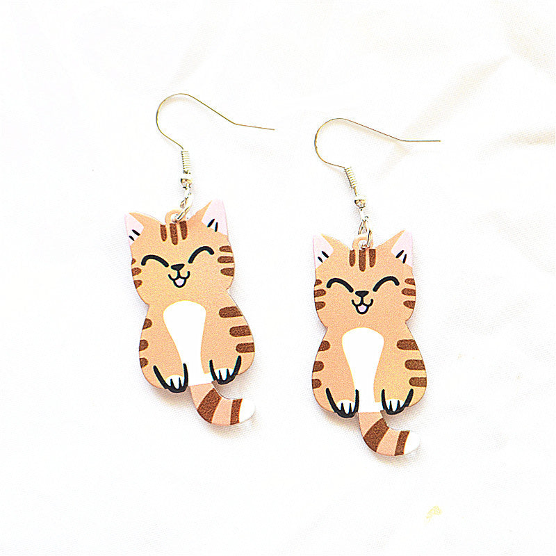 Wholesale Kitten Animal Acrylic Earrings ACC-ES-XN035
