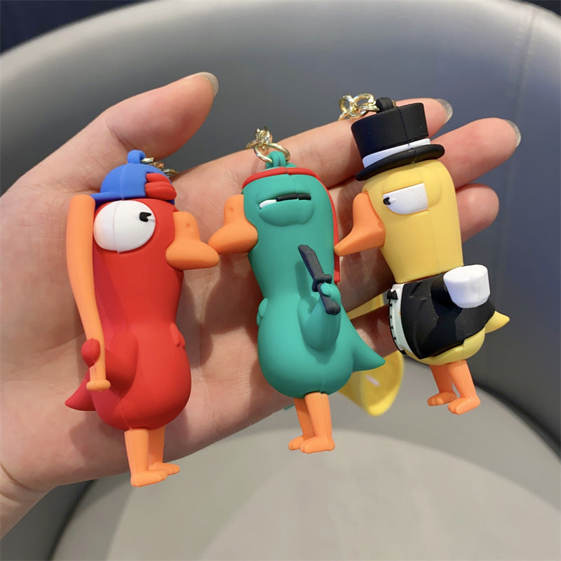 Wholesale Cartoon cute 3D duck keychain
