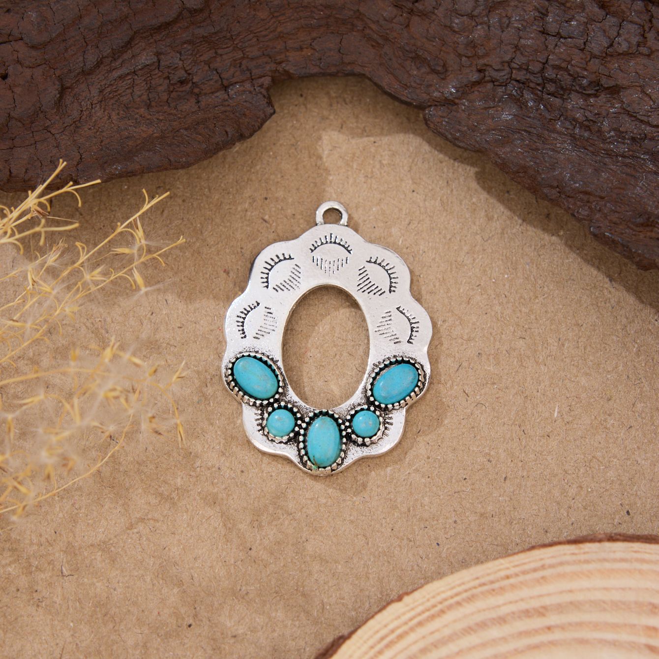 Wholesale Vintage Bohemian Turquoise Inlaid Jewelry DIY Accessories