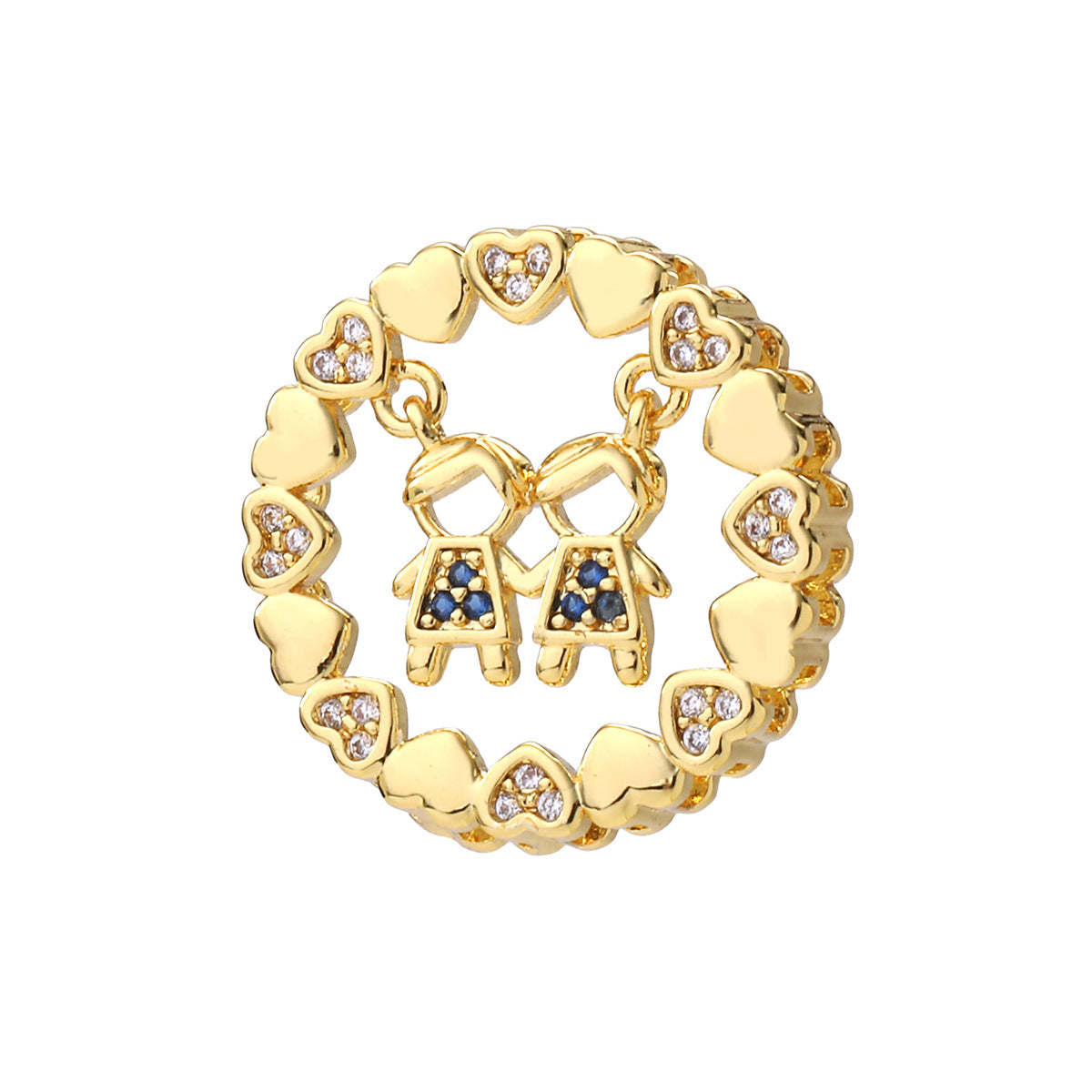 Wholesale Matching Couple Pendant Necklace 14K Gold Plated Brass Zircon Choker Fashion Accessory Gift Boutique Resale