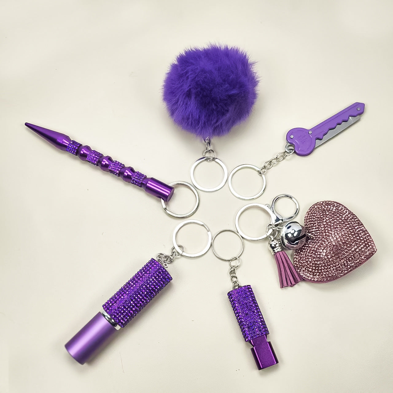 Wholesale Heart-shaped diamond-studded perfume bottle keychain combination accessories