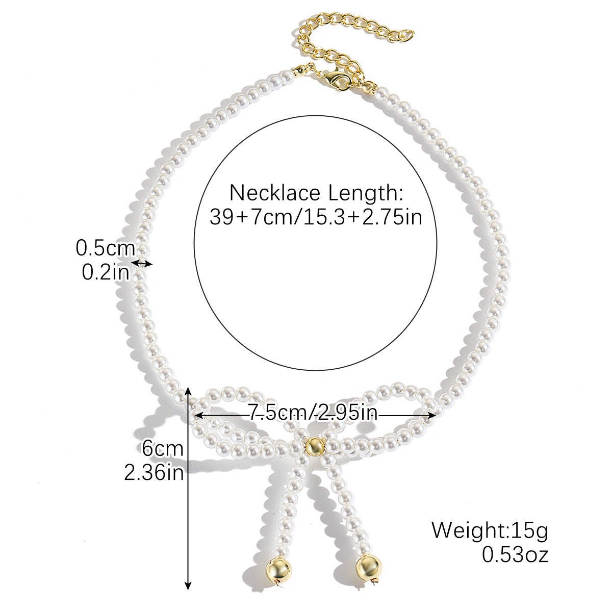 Wholesale  Butterfly Knot Necklace with Rice Beads Versatile Choker Chain