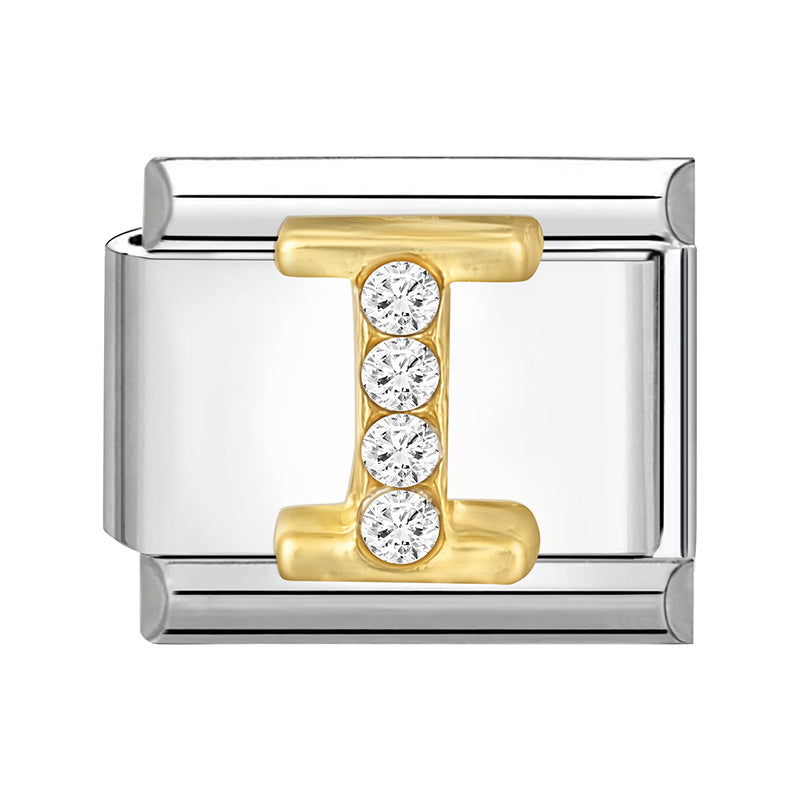 Wholesale 9mm Italian Charm Starter Bracelets DIY Letter Series Stainless Steel Composable Bracelet