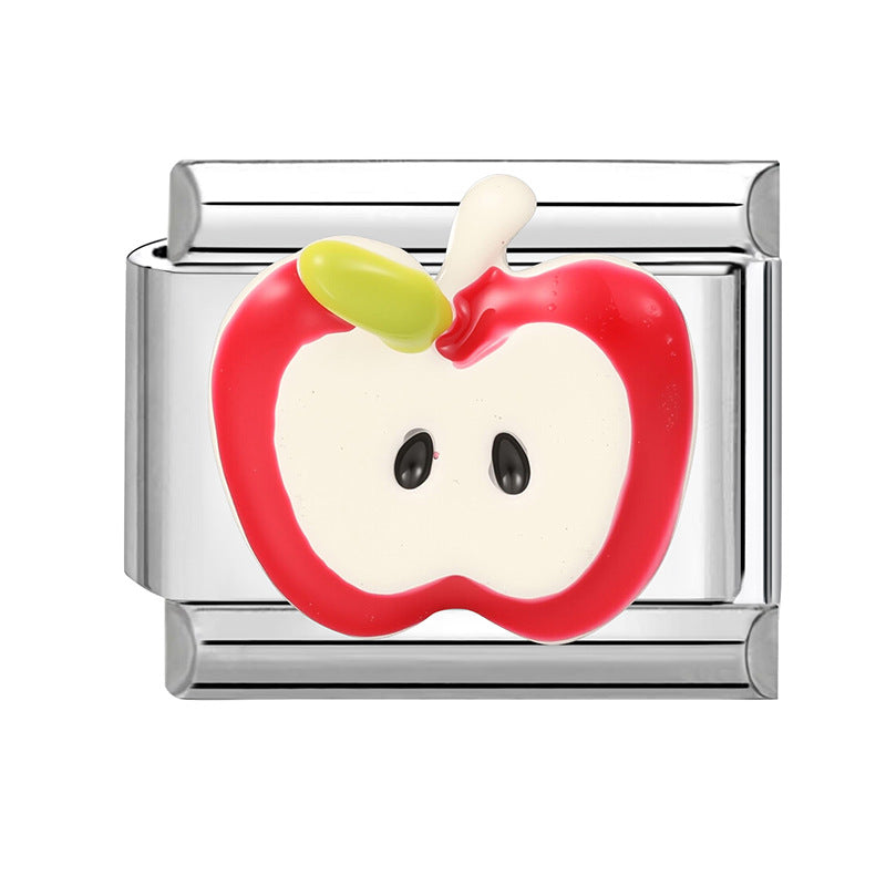 Wholesale  Italian Charm Bracelet 9mm DIY Creative Pink Cute Cartoon  Creative Stainless Steel Composable Bracelet