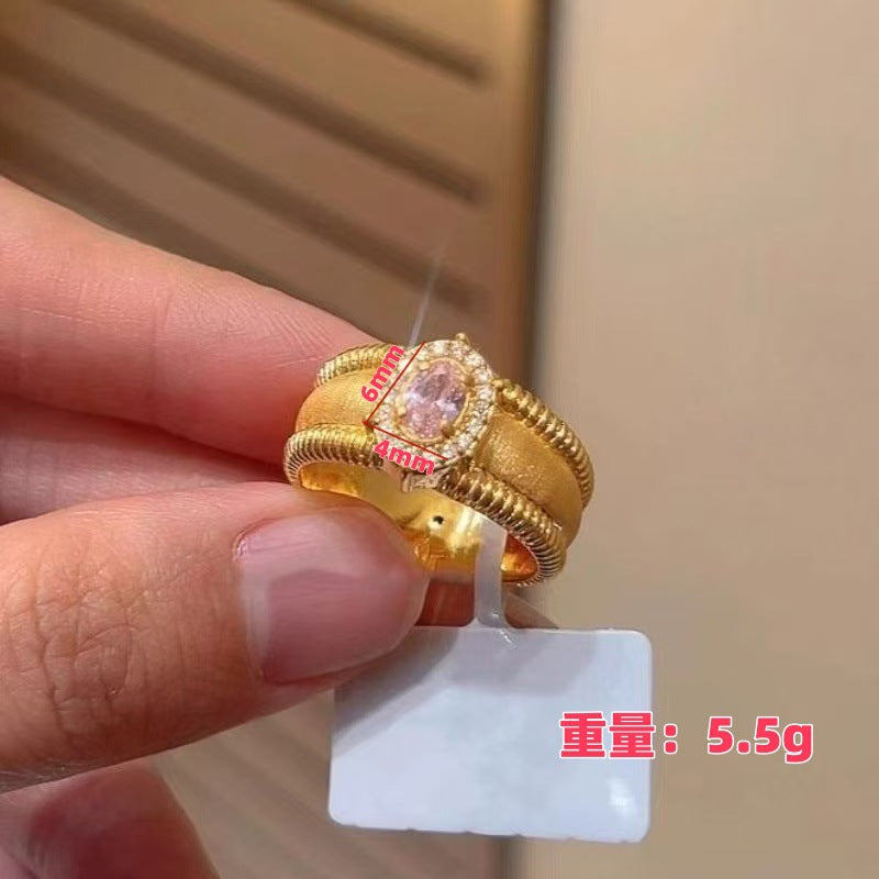 Wholesale  Light Luxury Retro  Diamond-Studded Ring