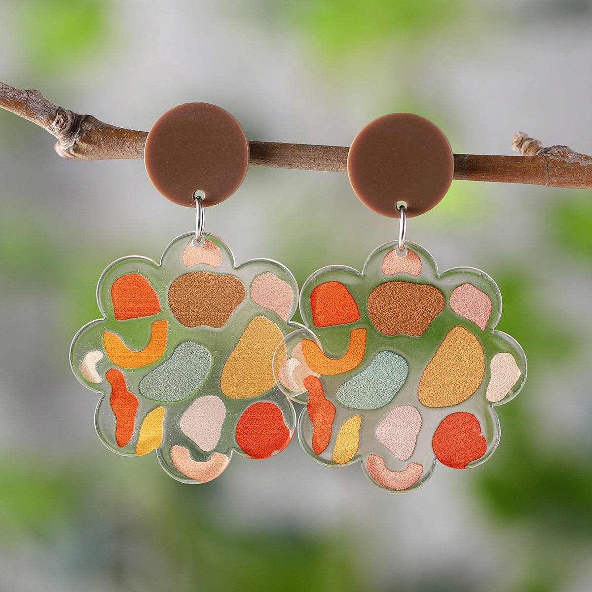 Wholesale Flower Leaf Pendant Earrings