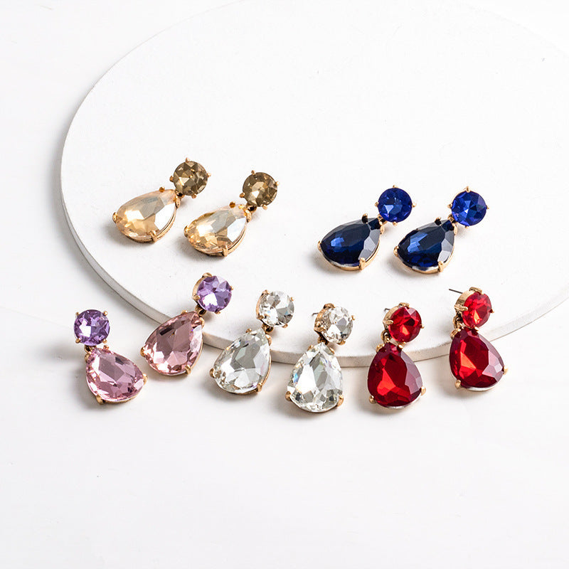 Wholesale drop-shaped diamond earrings