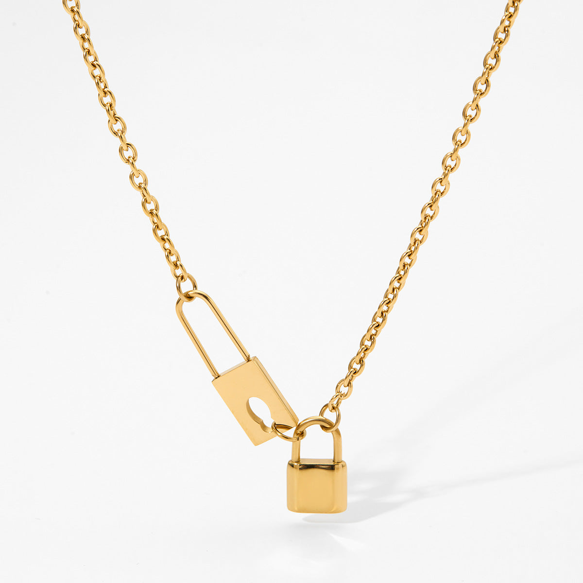 Wholesale  Creative Collocation Lock Necklace Stainless Steel Personalized Hip Hop  Jewelry