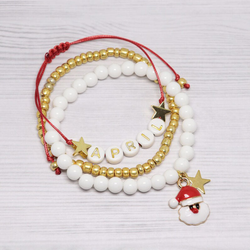 Wholesale Woven Christmas Bracelets Letters Woven Hand Jewelry Set ACC-BT-TuCai001