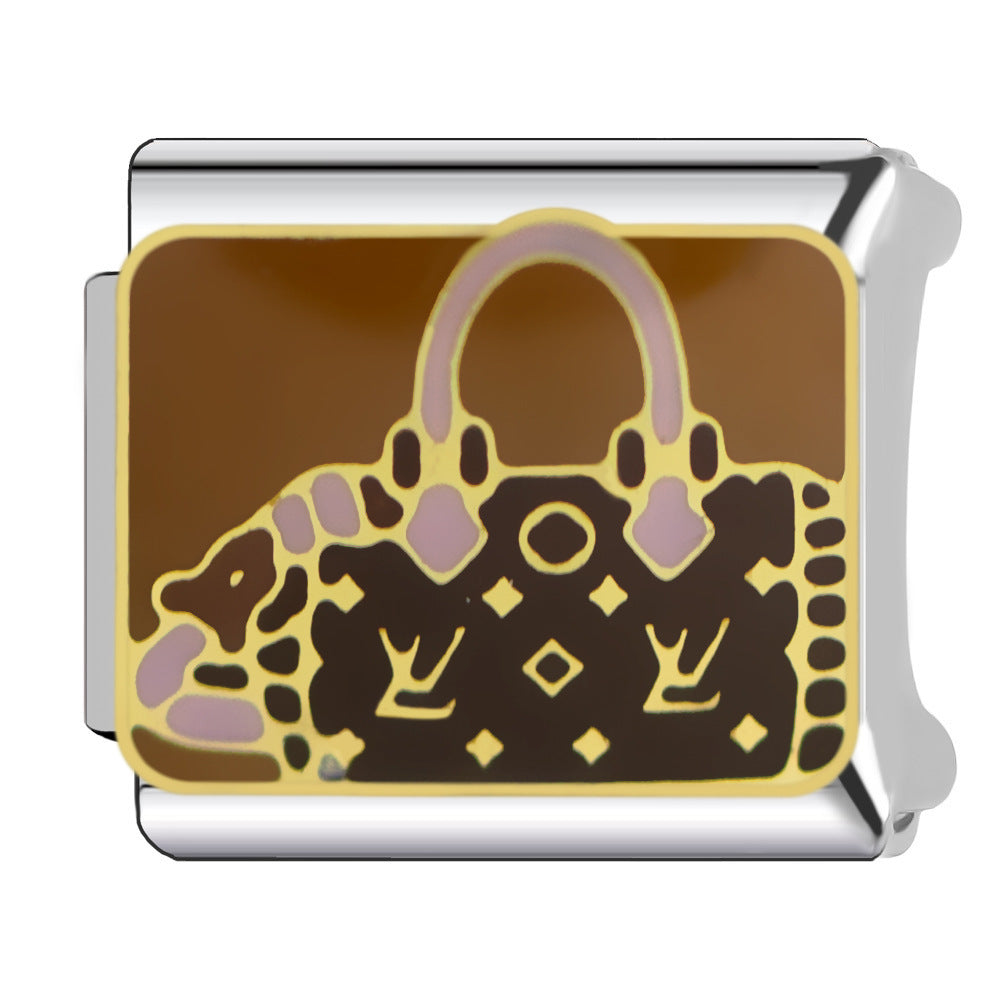 Wholesale Cartoon Stainless Steel DIY Handbag Module Bracelet Charm - Fashion Accessory and Gift for Everyday Wear