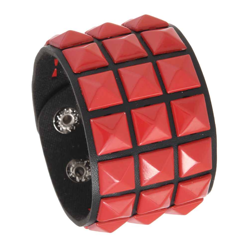 Wholesale Square Rivet Bracelet Men' s Personalized  Bracelet